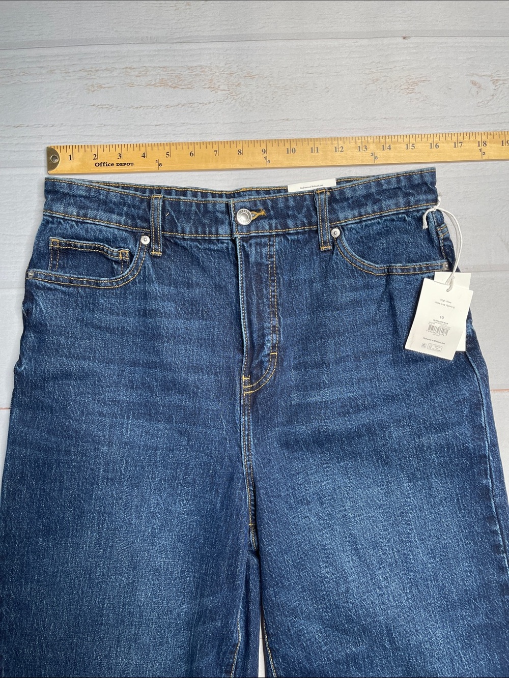 Nwt Free Assembly Jeans 10 Wide Leg Raw Hem High Rise New Ladies Denim - Picture 9 of 15